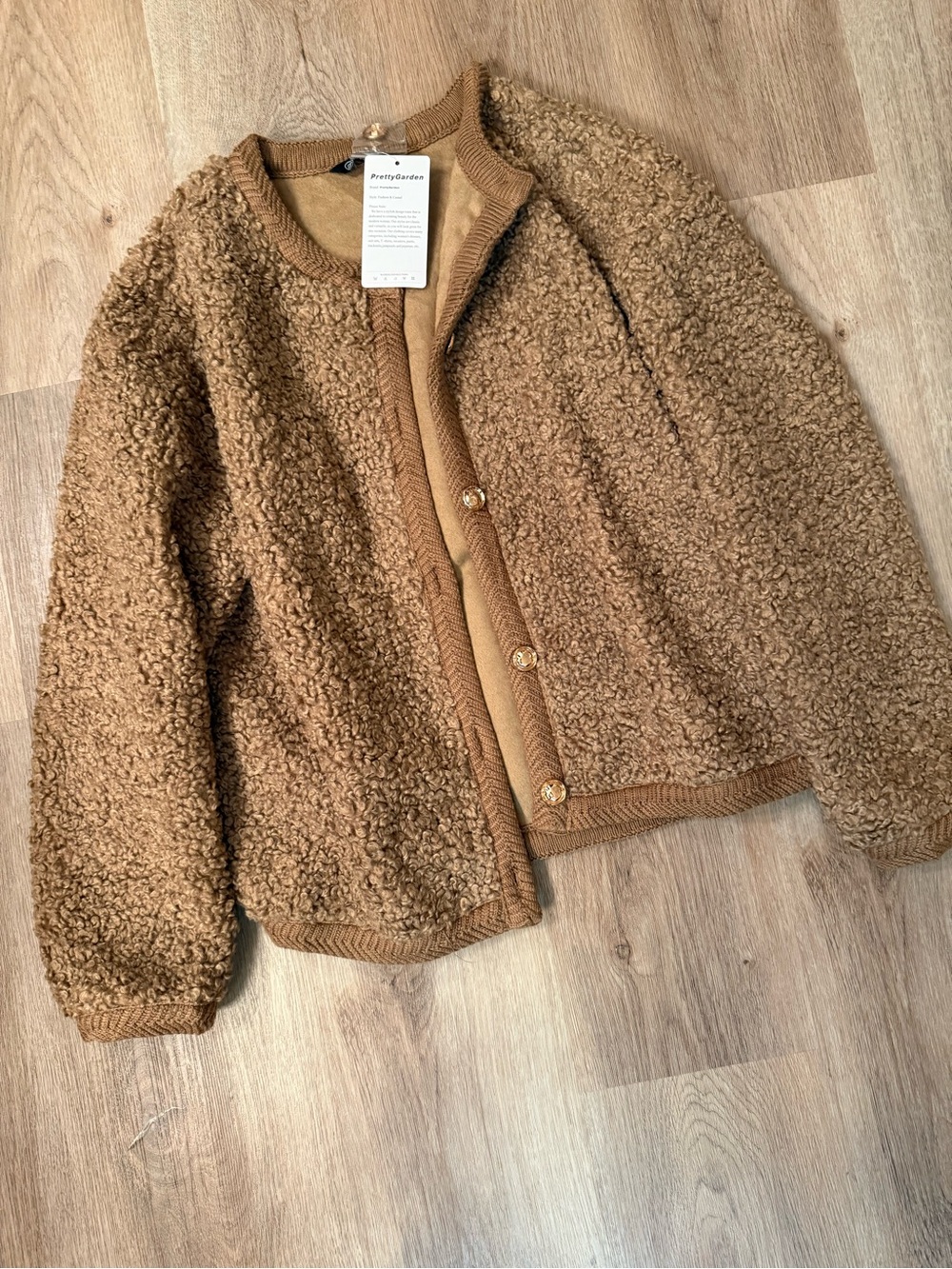 Teddy Fleece Jacket in Camel by Prettylifedream